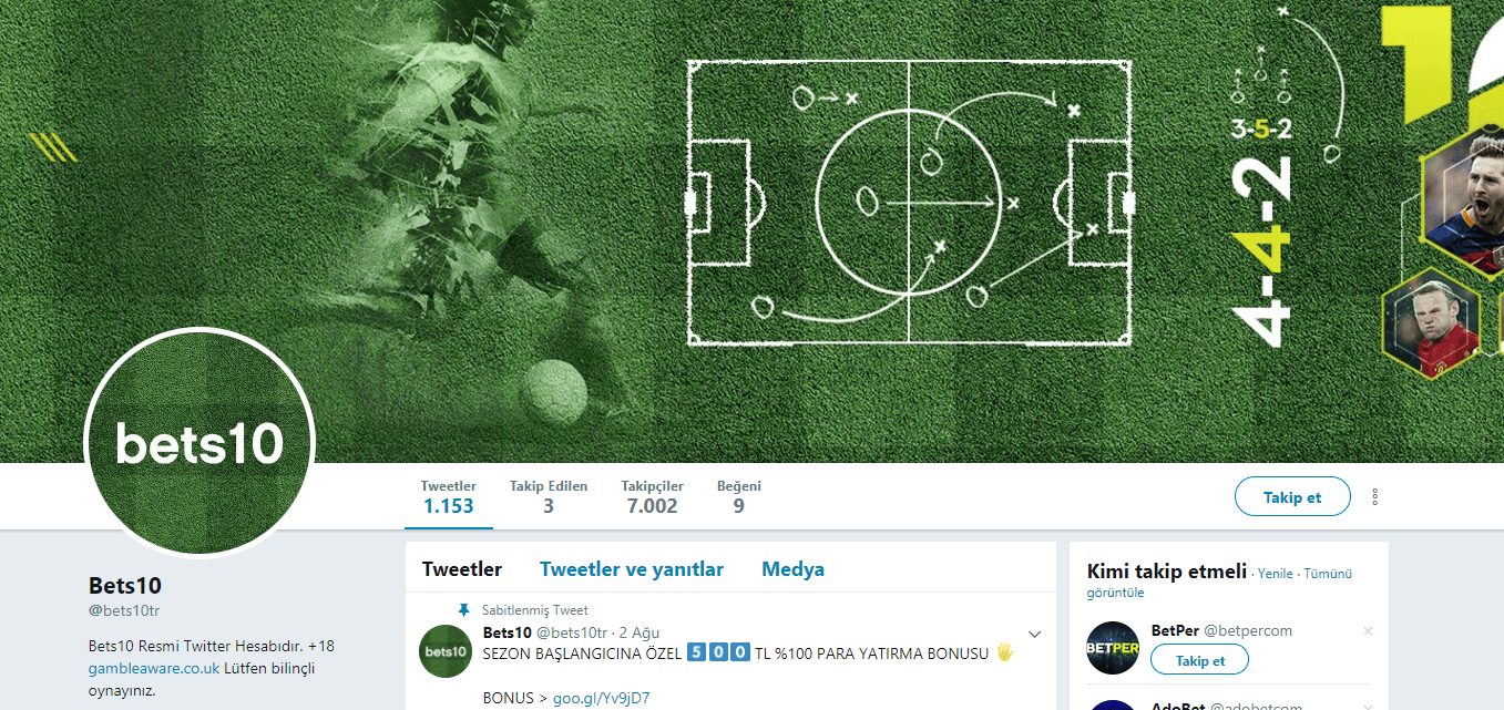 Bets10 Twitter Kampanya ve Bonusları